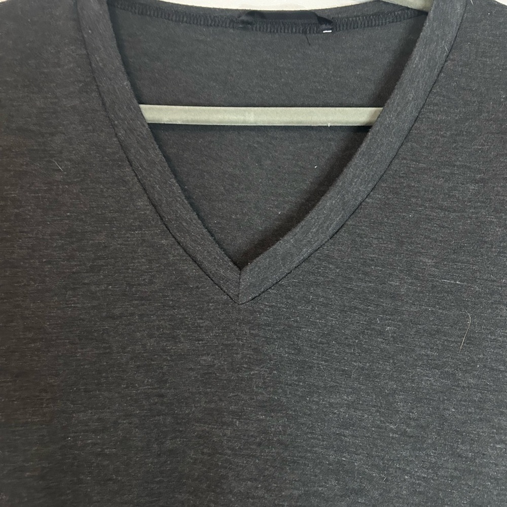 SHEIN Gray Peplum Short Sleeve T-Shirt, Size L - Picture 3 of 6